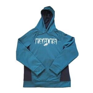 Philadelphia Eagles NFL Team Apparel Sz Medium Mens Green Spellout Hoodie Pocket